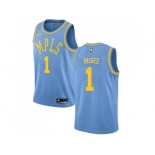 Men Nike Los Angeles Lakers #1 JaVale McGee Royal Blue NBA Swingman Hardwood Classics Jersey