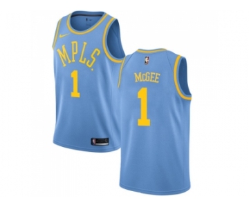 Men Nike Los Angeles Lakers #1 JaVale McGee Royal Blue NBA Swingman Hardwood Classics Jersey