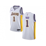 Men Nike Los Angeles Lakers #1 JaVale McGee White NBA Swingman Association Edition Jersey