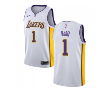 Men Nike Los Angeles Lakers #1 JaVale McGee White NBA Swingman Association Edition Jersey