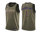 Men Nike Los Angeles Lakers #1 Kentavious Caldwell-Pope Green Salute to Service NBA Swingman Jersey