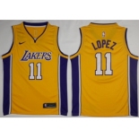 Men Nike Los Angeles Lakers #11 Brook Lopez Gold NBA Swingman Jersey