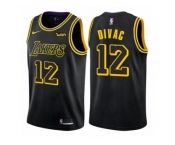 Men Nike Los Angeles Lakers #12 Vlade Divac Authentic Black City Edition NBA Jersey