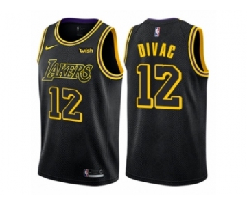 Men Nike Los Angeles Lakers #12 Vlade Divac Authentic Black City Edition NBA Jersey