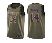 Men Nike Los Angeles Lakers #14 Brandon Ingram Green Salute to Service NBA Swingman Jersey