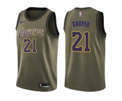 Men Nike Los Angeles Lakers #21 Michael Cooper Green Salute to Service NBA Swingman Jersey