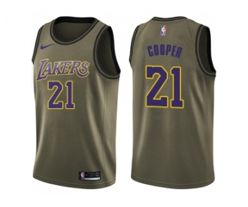 Men Nike Los Angeles Lakers #21 Michael Cooper Green Salute to Service NBA Swingman Jersey