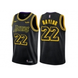 Men Nike Los Angeles Lakers #22 Elgin Baylor Authentic Black City Edition NBA Jersey