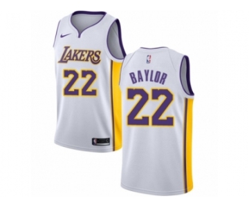 Men Nike Los Angeles Lakers #22 Elgin Baylor Authentic White NBA Jersey - Association Edition