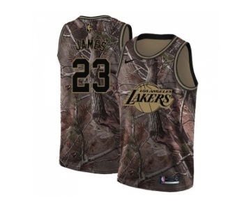 Men Nike Los Angeles Lakers #23 LeBron James Camo NBA Swingman Realtree Collection Jersey