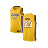 Men Nike Los Angeles Lakers #23 LeBron James Gold NBA Swingman Icon Edition Jersey