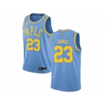 Men Nike Los Angeles Lakers #23 LeBron James Royal Blue NBA Swingman Hardwood Classics Jersey