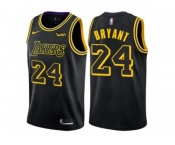 Men Nike Los Angeles Lakers #24 Kobe Bryant Authentic Black City Edition NBA Jersey