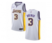 Men Nike Los Angeles Lakers #3 Corey Brewer Authentic White NBA Jersey - Association Edition