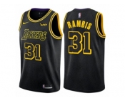 Men Nike Los Angeles Lakers #31 Kurt Rambis Authentic Black City Edition NBA Jersey