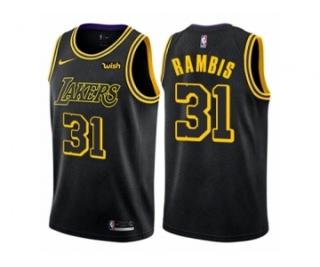 Men Nike Los Angeles Lakers #31 Kurt Rambis Authentic Black City Edition NBA Jersey