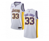 Men Nike Los Angeles Lakers #33 Kareem Abdul-Jabbar Authentic White NBA Jersey - Association Edition