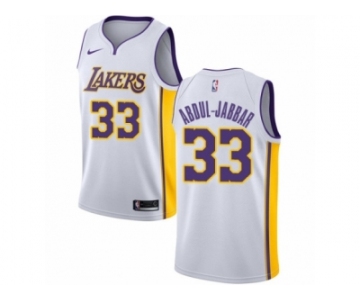 Men Nike Los Angeles Lakers #33 Kareem Abdul-Jabbar Authentic White NBA Jersey - Association Edition