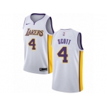 Men Nike Los Angeles Lakers #4 Byron Scott Authentic White NBA Jersey - Association Edition