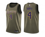 Men Nike Los Angeles Lakers #4 Byron Scott Green Salute to Service NBA Swingman Jersey