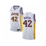 Men Nike Los Angeles Lakers #42 James Worthy Authentic White NBA Jersey - Association Edition