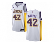 Men Nike Los Angeles Lakers #42 James Worthy Authentic White NBA Jersey - Association Edition