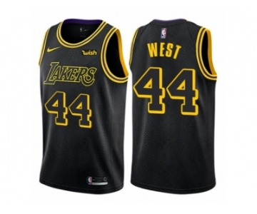 Men Nike Los Angeles Lakers #44 Jerry West Authentic Black City Edition NBA Jersey