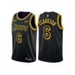 Men Nike Los Angeles Lakers #6 Jordan Clarkson Authentic Black City Edition NBA Jersey