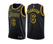 Men Nike Los Angeles Lakers #6 Jordan Clarkson Authentic Black City Edition NBA Jersey