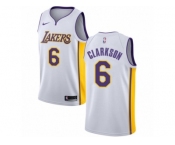 Men Nike Los Angeles Lakers #6 Jordan Clarkson Authentic White NBA Jersey - Association Edition