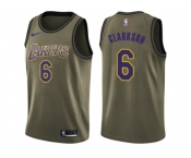 Men Nike Los Angeles Lakers #6 Jordan Clarkson Green Salute to Service NBA Swingman Jersey