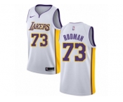 Men Nike Los Angeles Lakers #73 Dennis Rodman Authentic White NBA Jersey - Association Edition