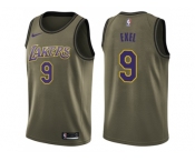 Men Nike Los Angeles Lakers #9 Nick Van Exel Green Salute to Service NBA Swingman Jersey