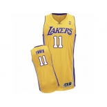 Men's Adidas Los Angeles Lakers #11 Tyler Ennis Authentic Gold Home NBA Jersey