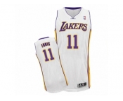 Men's Adidas Los Angeles Lakers #11 Tyler Ennis Authentic White Alternate NBA Jersey