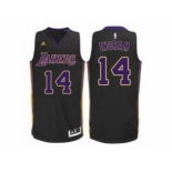 Men's Adidas Los Angeles Lakers #14 Brandon Ingram Authentic Black(Purple NO.) NBA Jersey