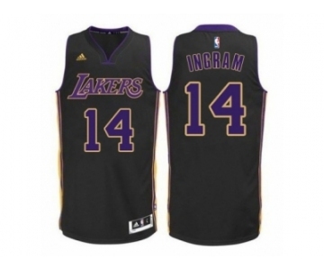 Men's Adidas Los Angeles Lakers #14 Brandon Ingram Swingman Black(Purple NO.) NBA Jersey