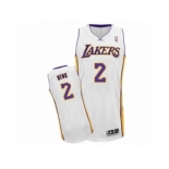 Men's Adidas Los Angeles Lakers #2 Luol Deng Authentic White Alternate NBA Jersey