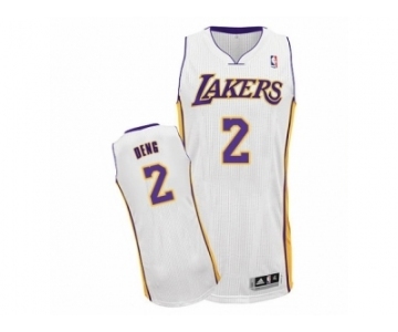 Men's Adidas Los Angeles Lakers #2 Luol Deng Authentic White Alternate NBA Jersey