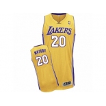 Men's Adidas Los Angeles Lakers #20 Timofey Mozgov Authentic Gold Home NBA Jersey