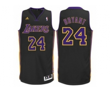 Men's Adidas Los Angeles Lakers #24 Kobe Bryant Authentic Black(Purple NO.) NBA Jersey