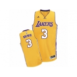 Men's Adidas Los Angeles Lakers #3 Corey Brewer Swingman Gold Home NBA Jersey