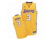 Men's Adidas Los Angeles Lakers #3 Corey Brewer Swingman Gold Home NBA Jersey