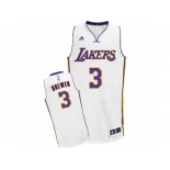 Men's Adidas Los Angeles Lakers #3 Corey Brewer Swingman White Alternate NBA Jersey