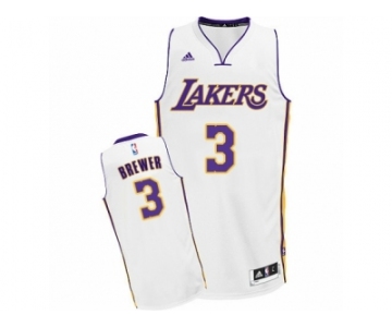 Men's Adidas Los Angeles Lakers #3 Corey Brewer Swingman White Alternate NBA Jersey