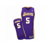 Men's Adidas Los Angeles Lakers #5 Jose Calderon Authentic Purple Road NBA Jersey