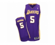 Men's Adidas Los Angeles Lakers #5 Jose Calderon Authentic Purple Road NBA Jersey