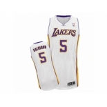 Men's Adidas Los Angeles Lakers #5 Jose Calderon Authentic White Alternate NBA Jersey