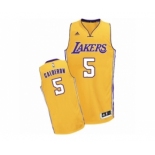 Men's Adidas Los Angeles Lakers #5 Jose Calderon Swingman Gold Home NBA Jersey