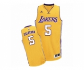 Men's Adidas Los Angeles Lakers #5 Jose Calderon Swingman Gold Home NBA Jersey